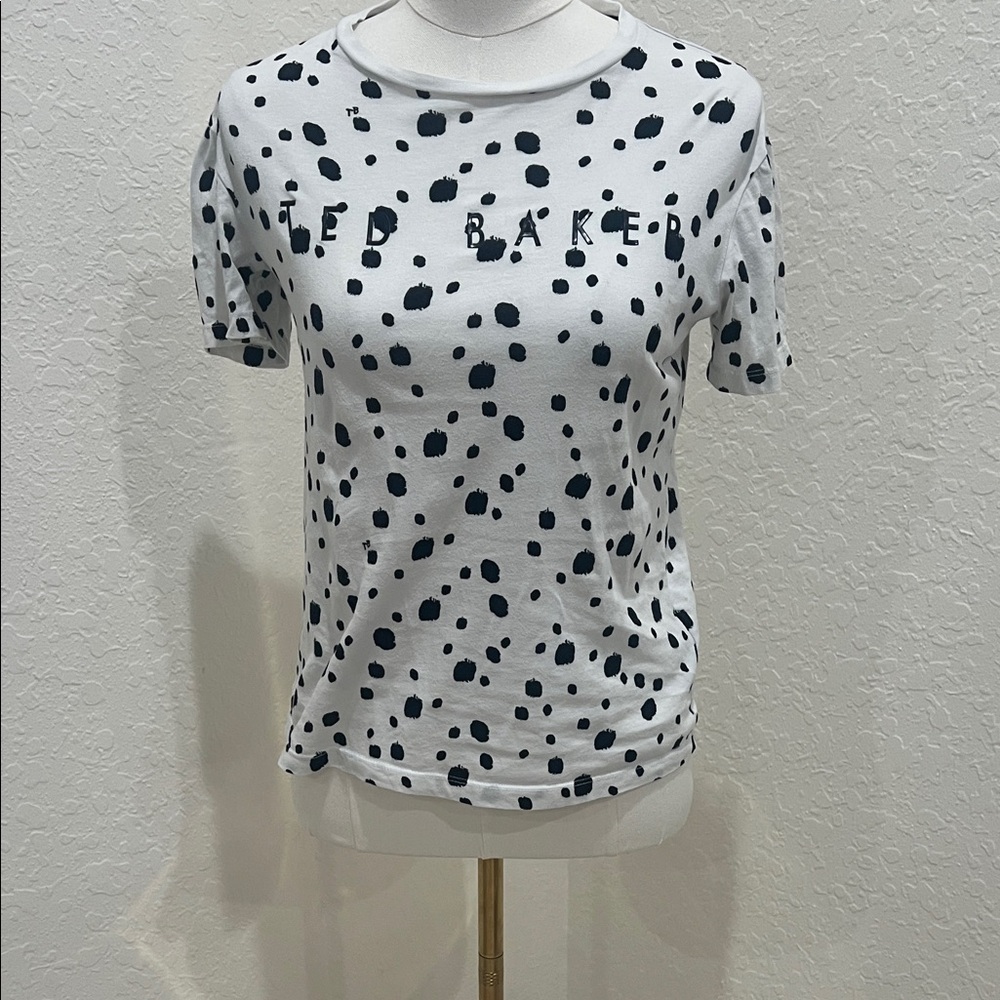 Ted Baker Black and White Polka Dot Tee - Picture 2 of 4